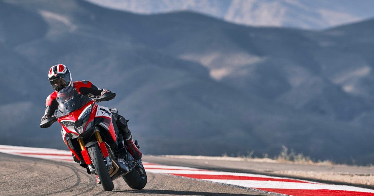 2022 Ducati Multistrada V4 Pikes Peak sliding on the racetrack