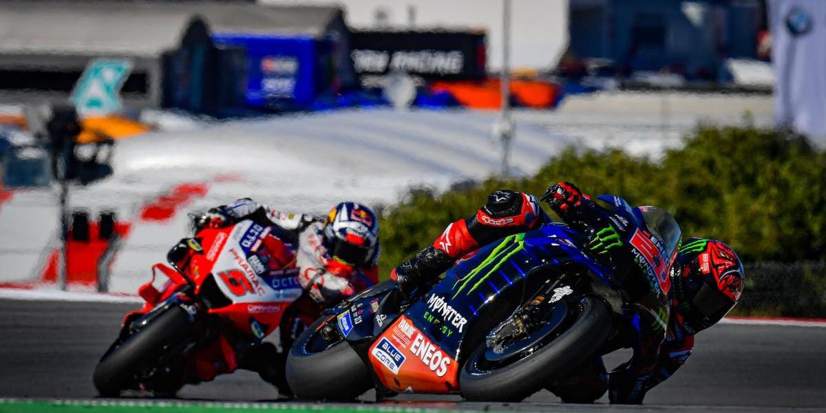 Fabio Quartararo Riding His Bike On A Corner