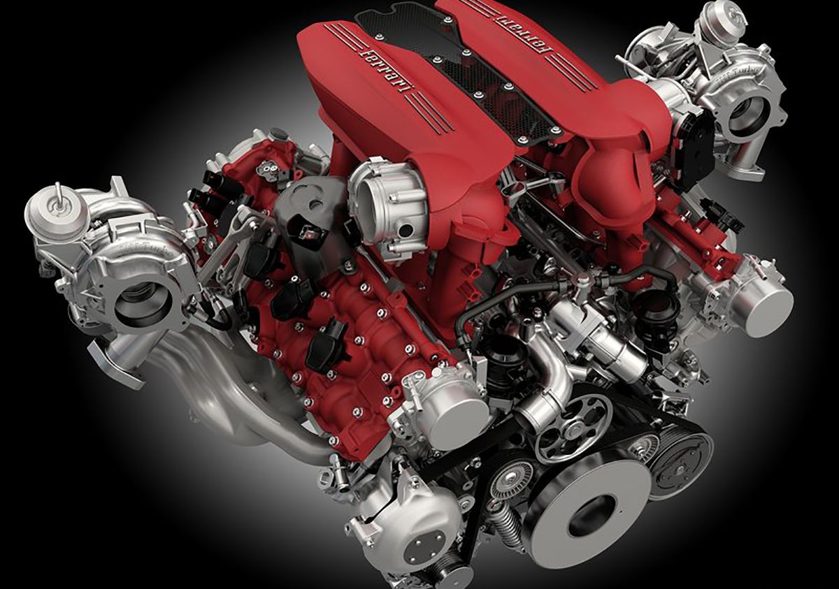 Ferrari F154FA 4.0-Liter Twin-Turbo V8 Engine Used In Ferrari 488 GTB