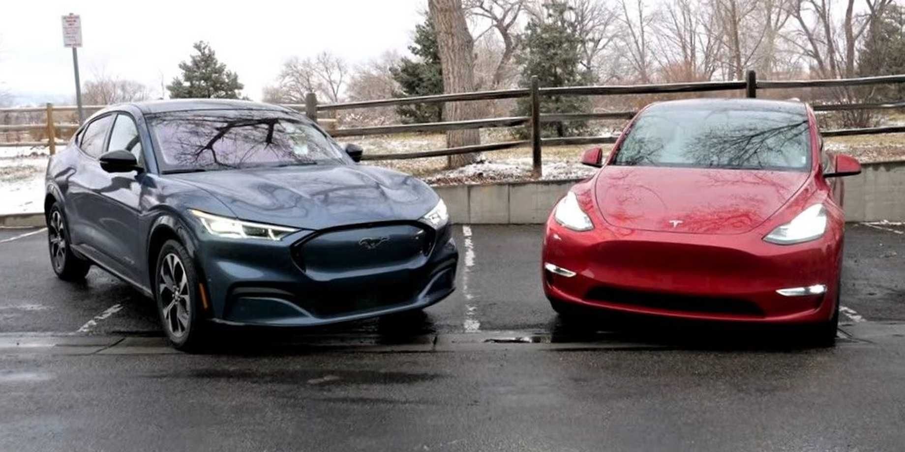 Ford Mustang Mach-E and Tesla Model Y
