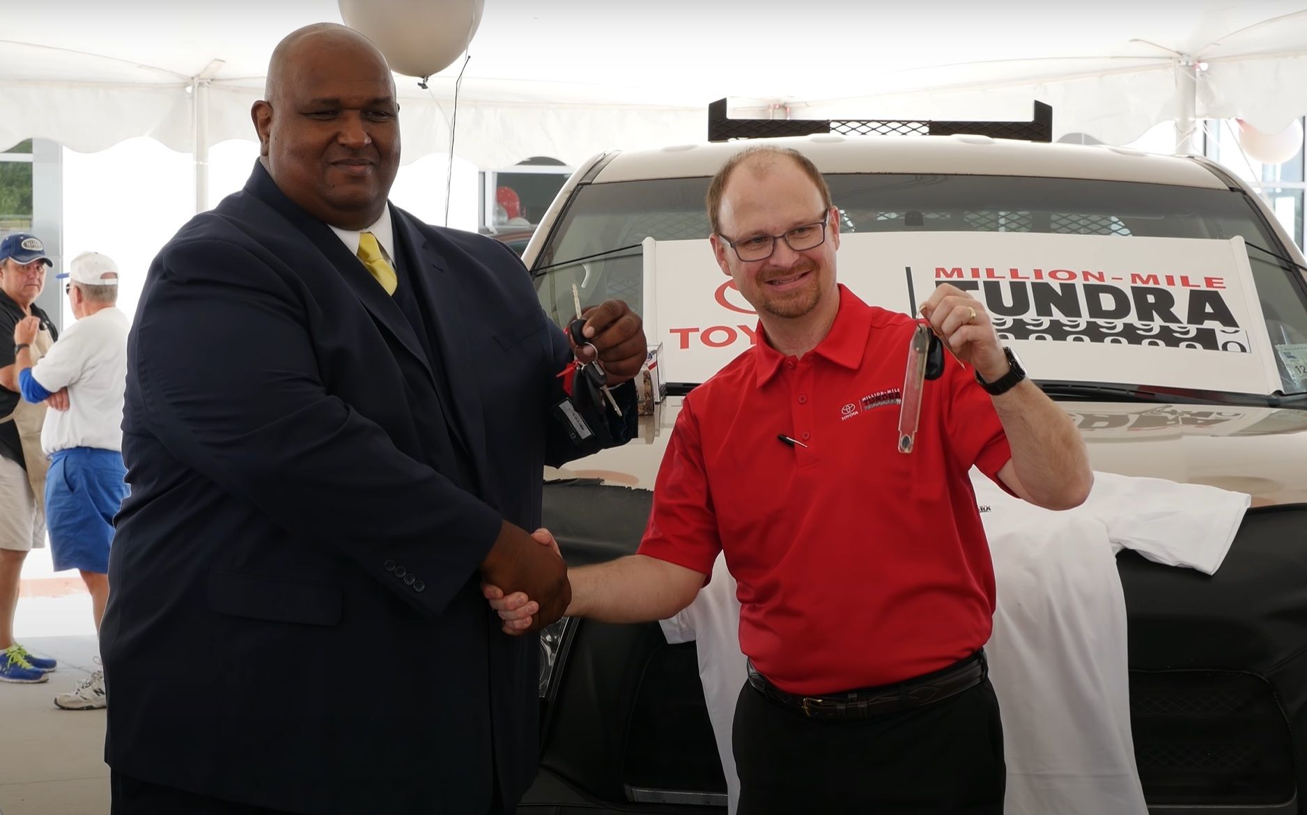 The Owner Of Million Miles Toyota Tundra Takes The Keys Of The 2016 Model.