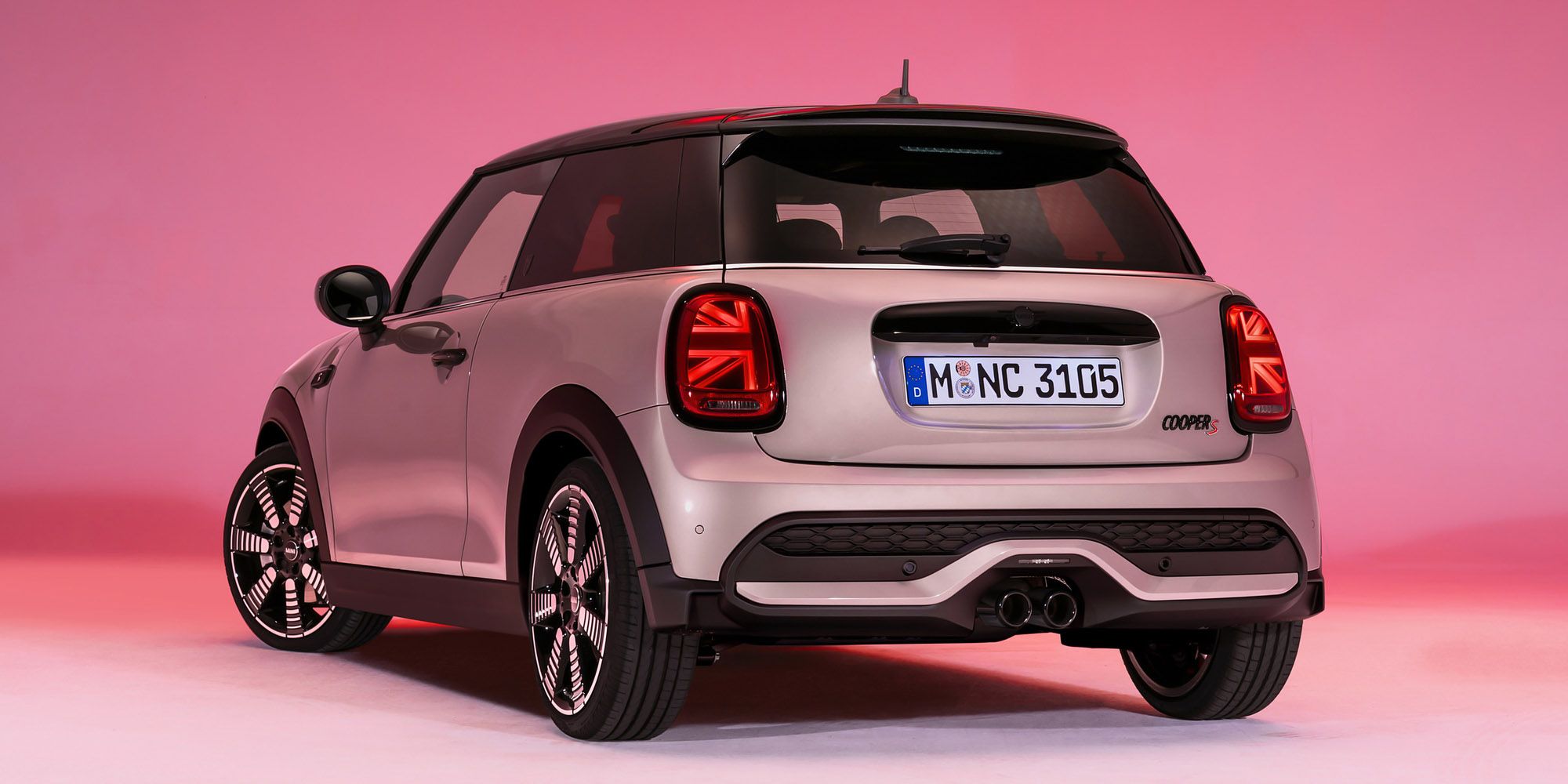 The rear of the facelift Cooper S