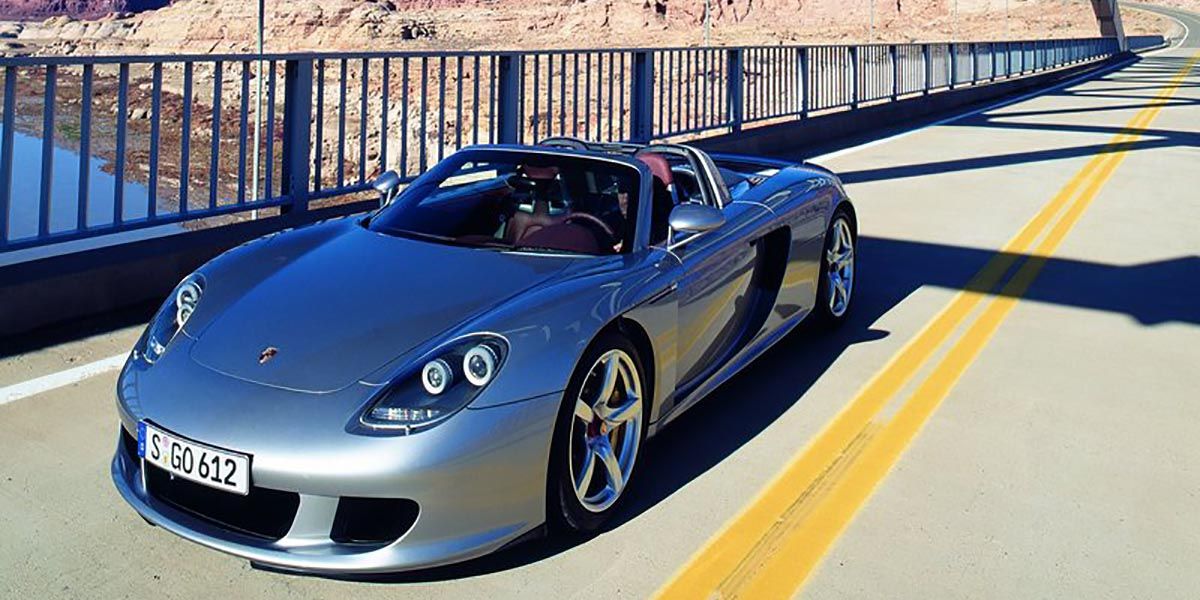 Silver 2004 Porsche Carrera GT Supercar Parked On The Road