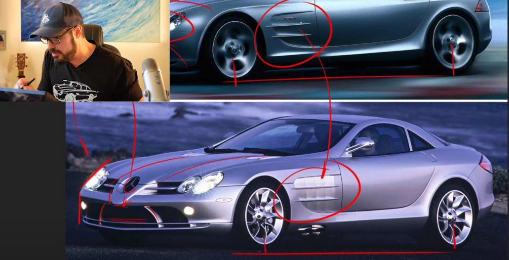 Silver Mercedes SLR McLaren difference between concept and production versions