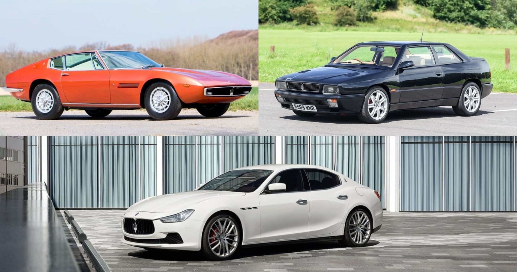 All 3 generations of the Maserati Ghibli collage