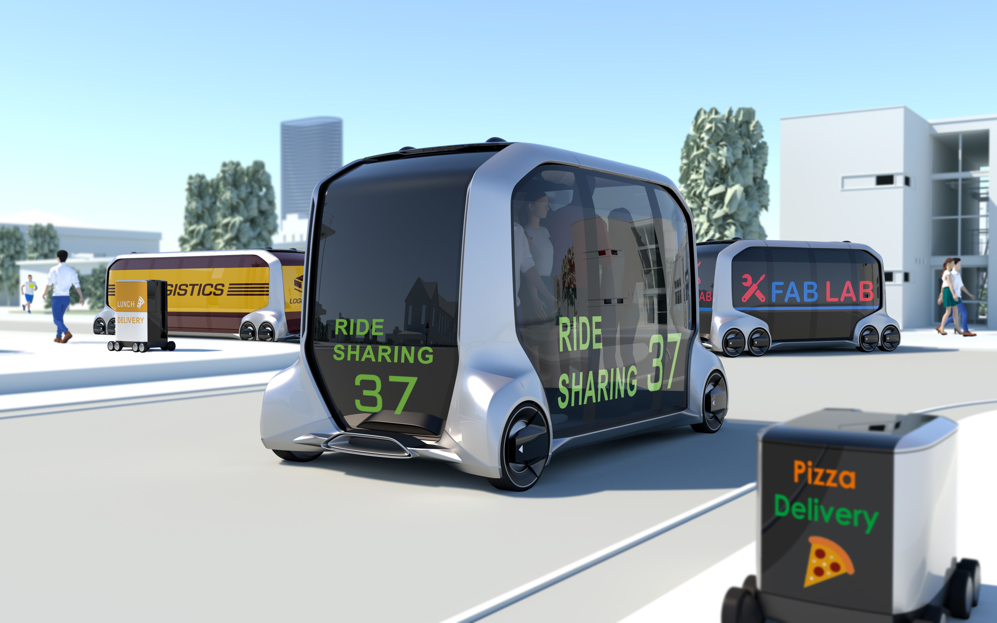 a toyora rides hare concept car bus public driverless