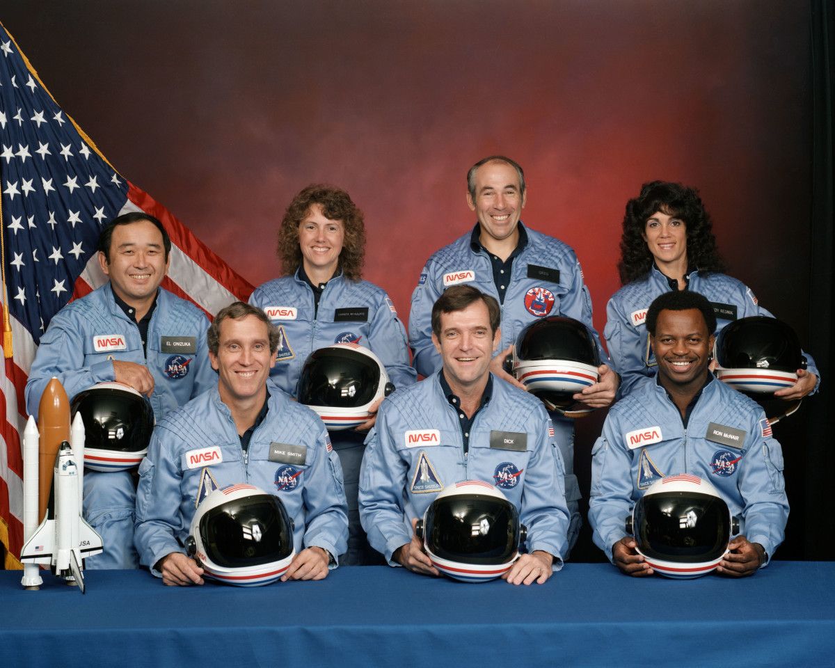 Space Shuttle Challenger Flight Crew Before Launch