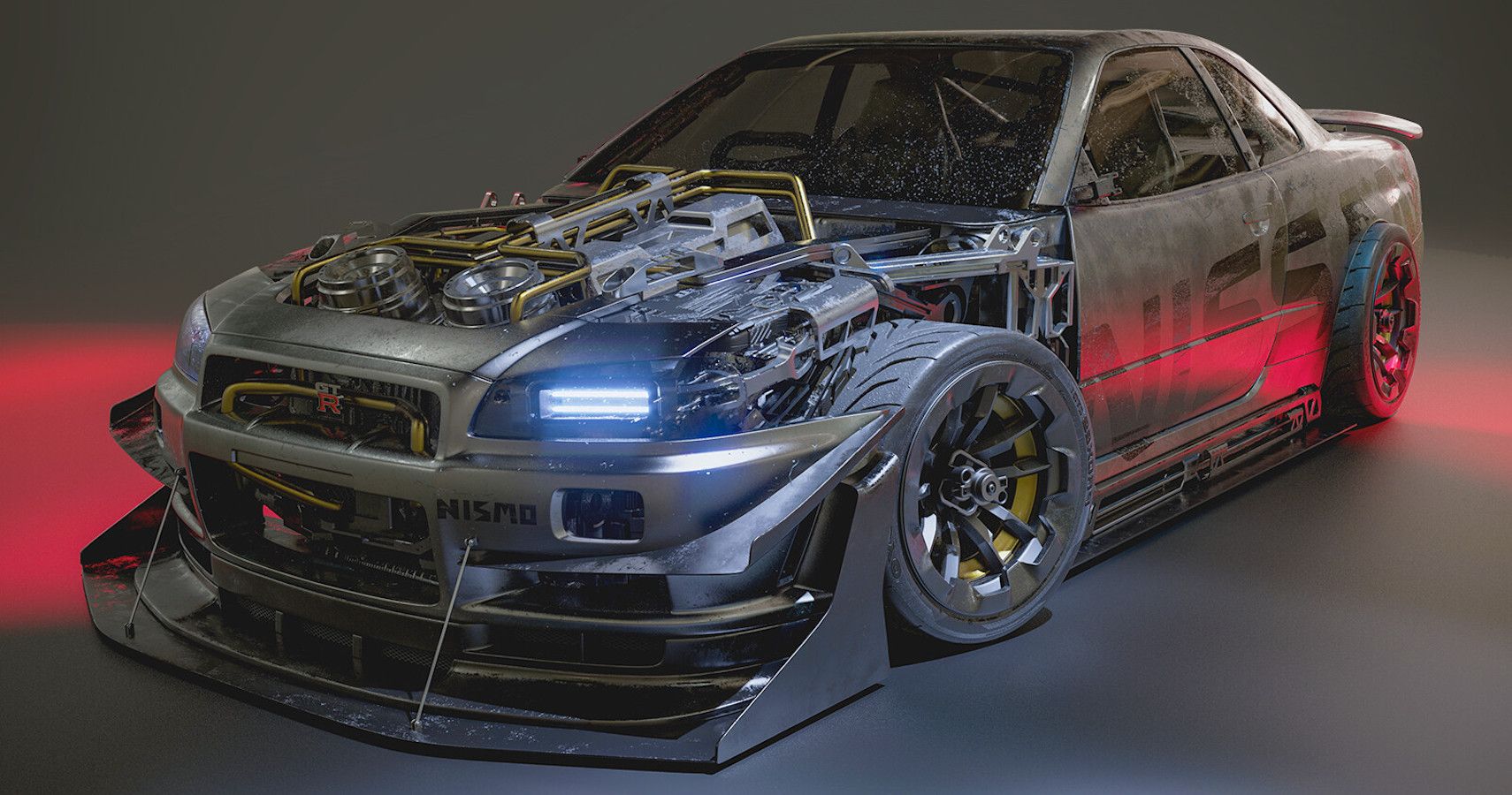 R34 Nissan Skyline Gt R Goes Sci Fi In Digital Rendering