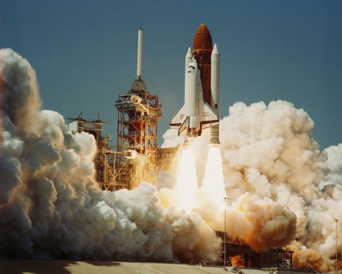 Space Shuttle Challenger Takes Off For The Last Time