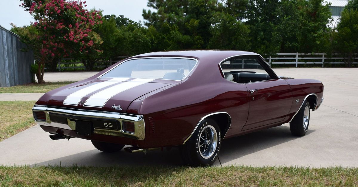 Extremely rare 1970 Chevrolet Chevelle 454 SS LS6 classic car in black cherry color