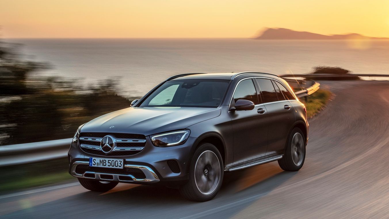 Siver 2019 Mercedes-Benz GLC on the road