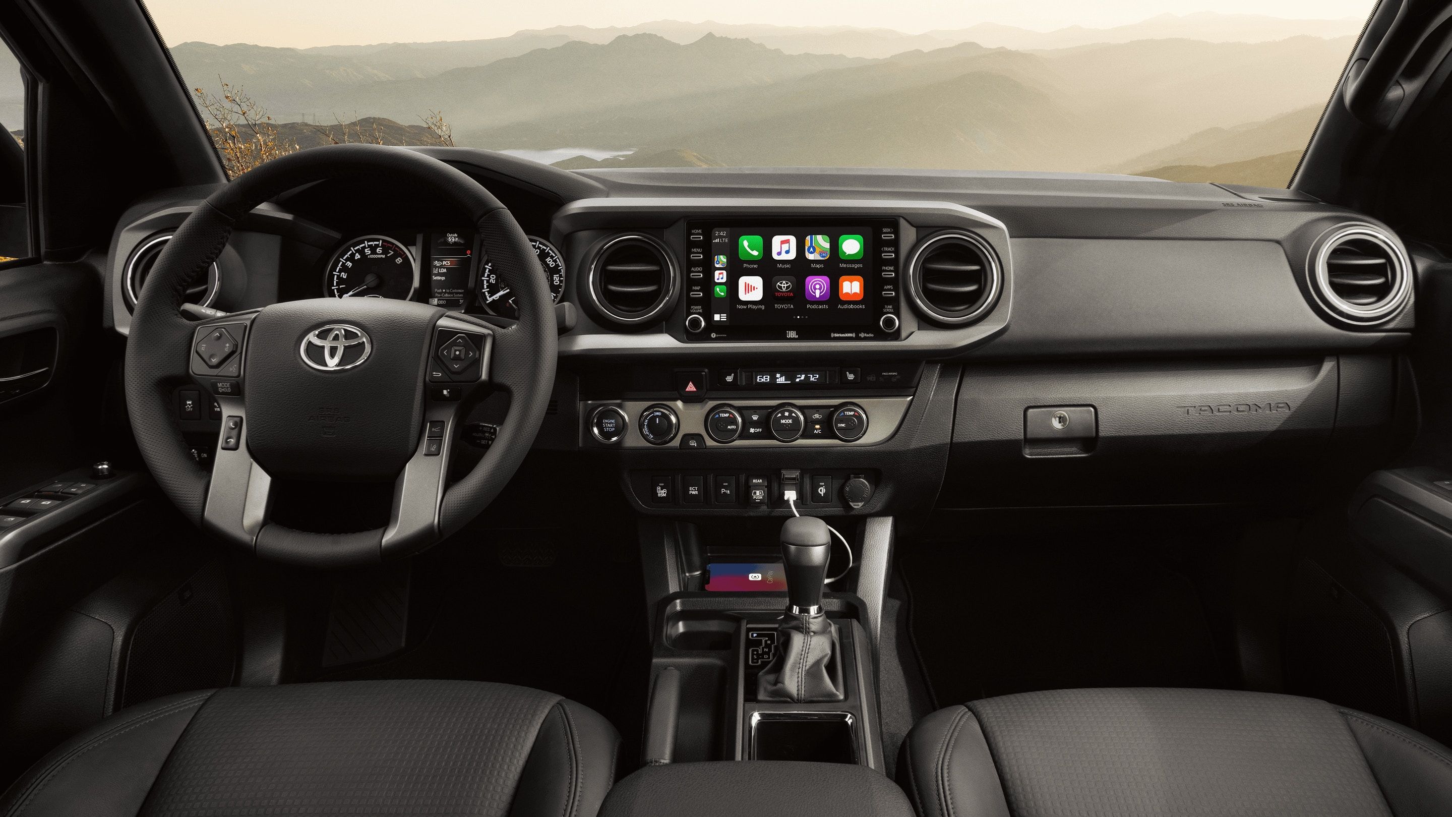 The interior of the 2021 Toyota Tacoma.