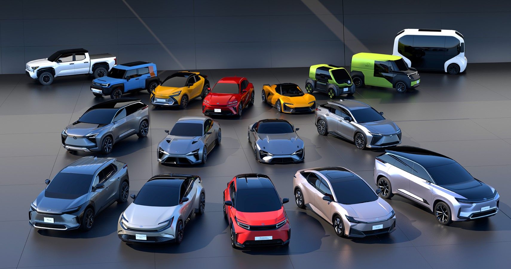 All of the showcased EVs by Toyota and Lexus