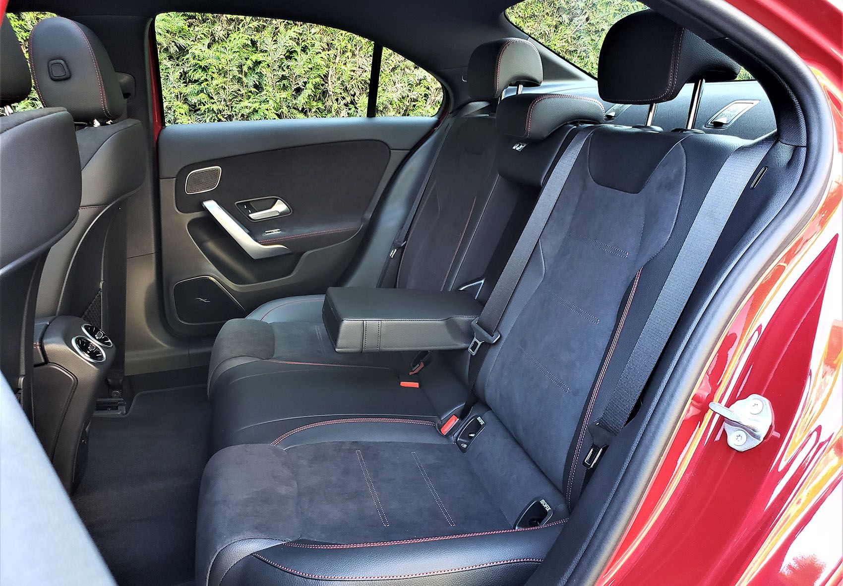 Rear seat roominess is identical from Sedan (shown) to Hatch, and is quite roomy for the class.