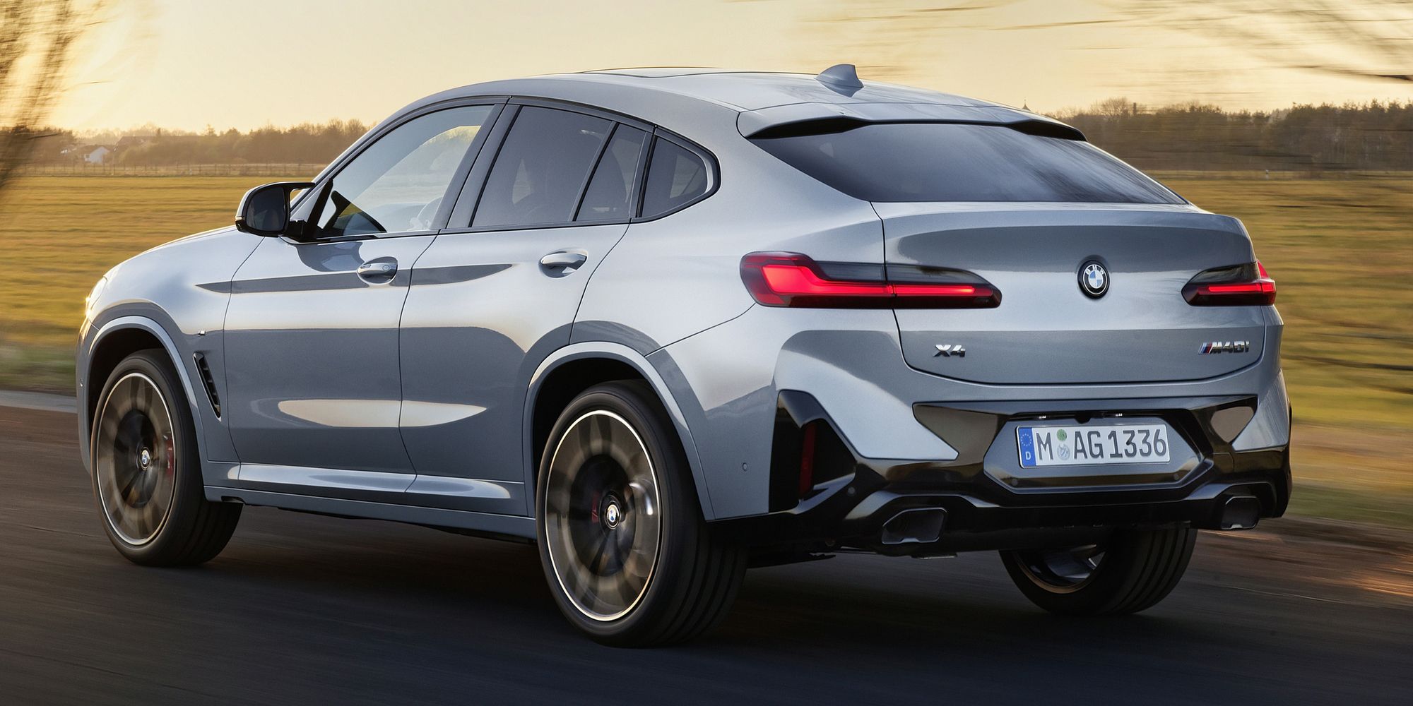 The rear of the BMW X4 on the move