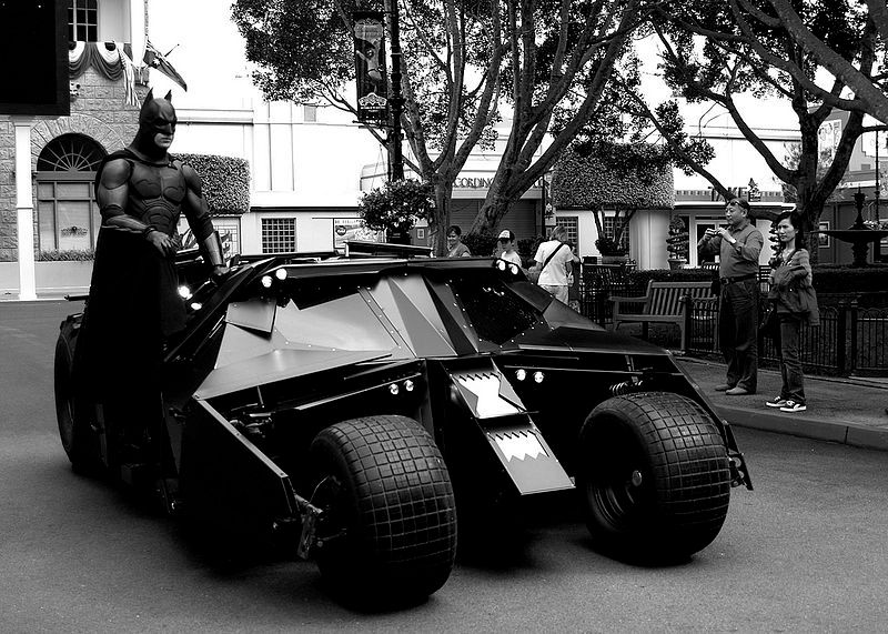 Batman with his new Batmobile