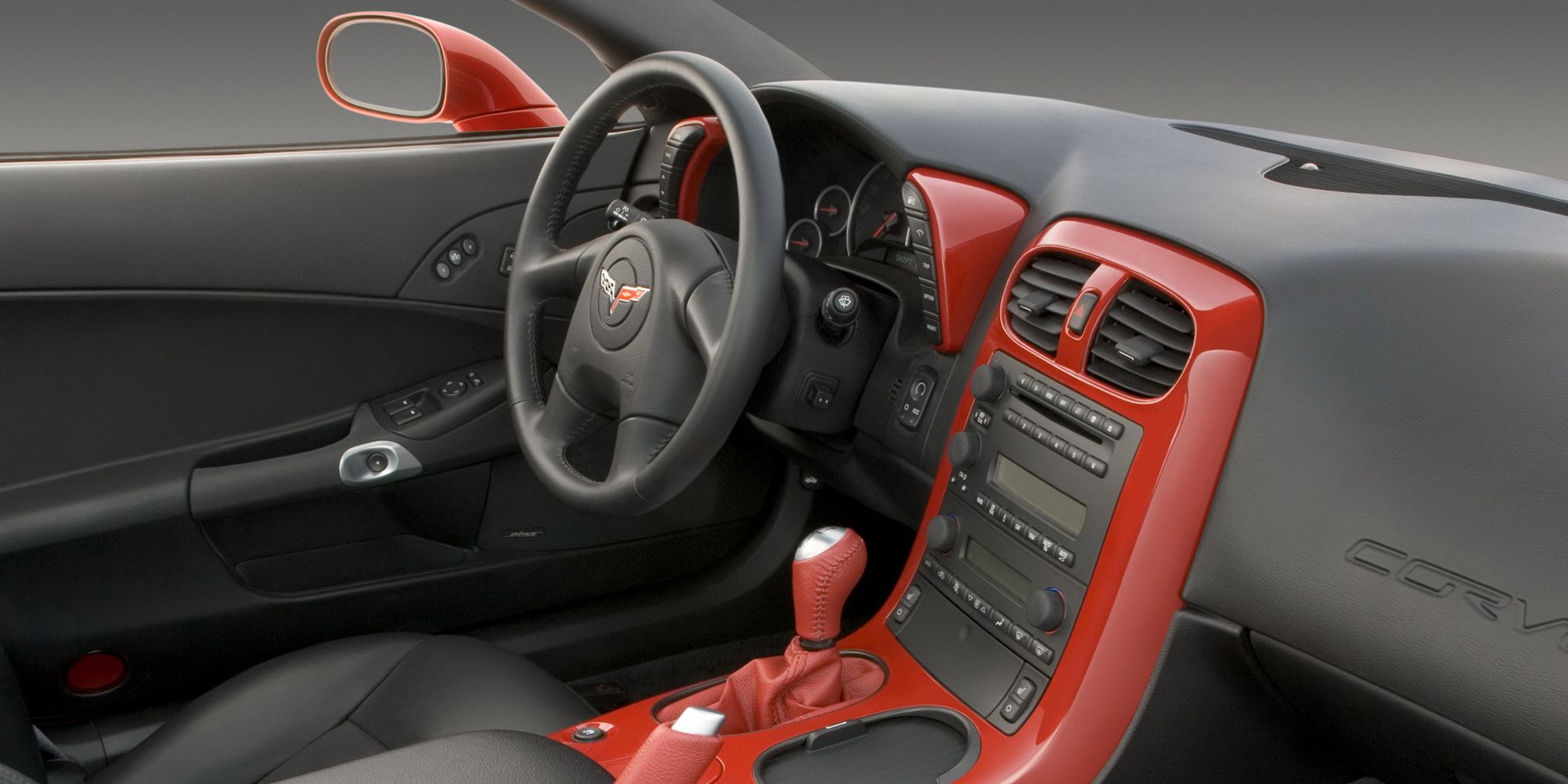 The interior of the C6 Corvette, from the passenger seat