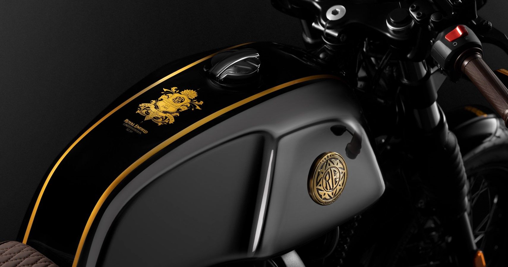 2022 Royal Enfield 120th Year Anniversary Edition 650 twins tank close-up view