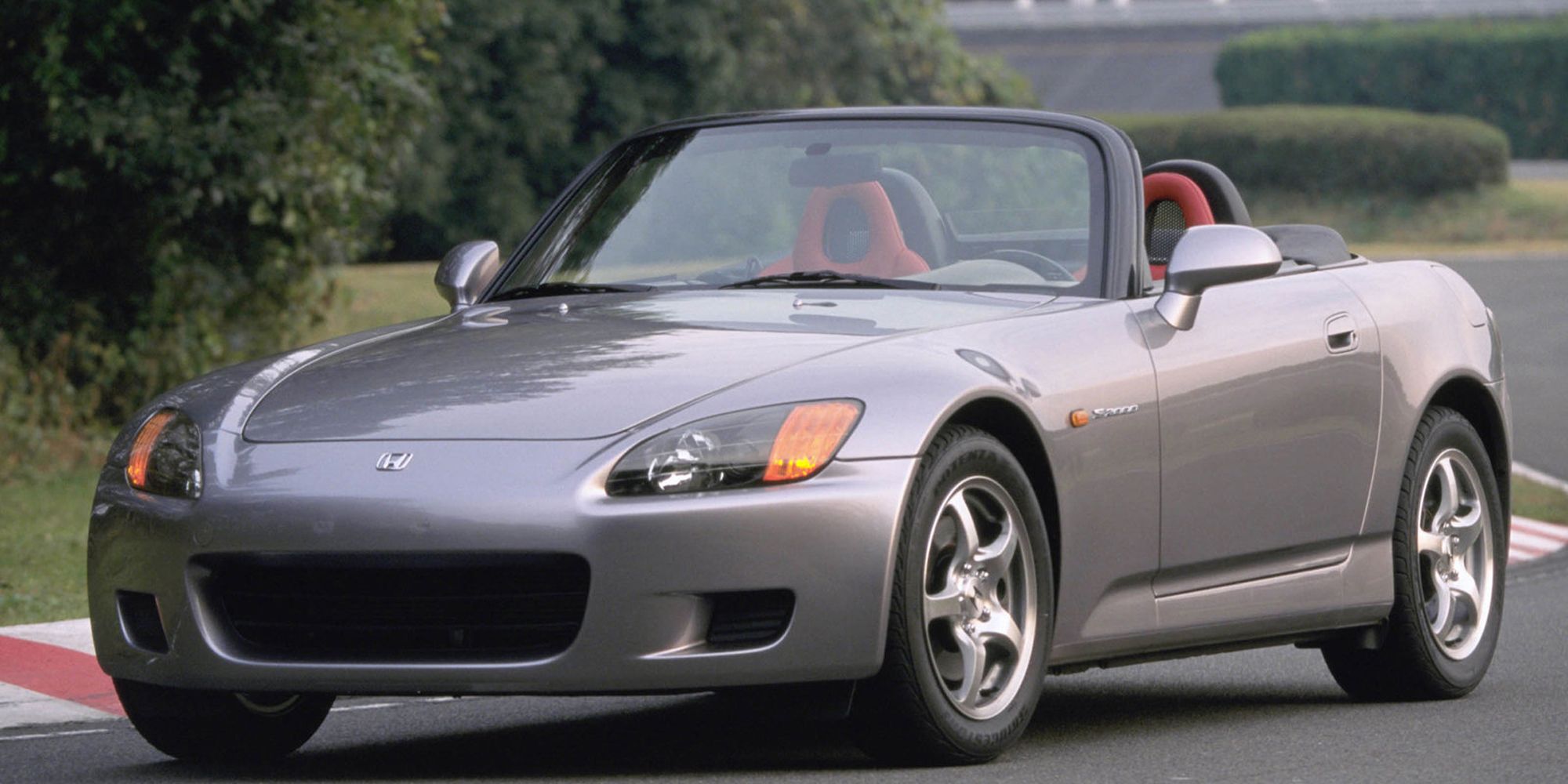 The front of a gray S2000 AP1, top down