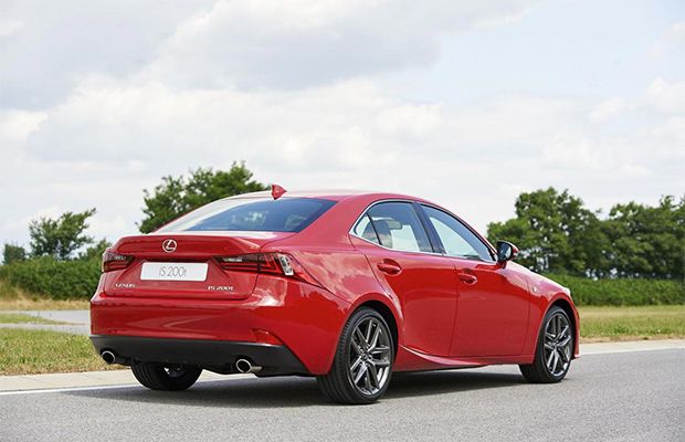 Lexus IS 200T back view red