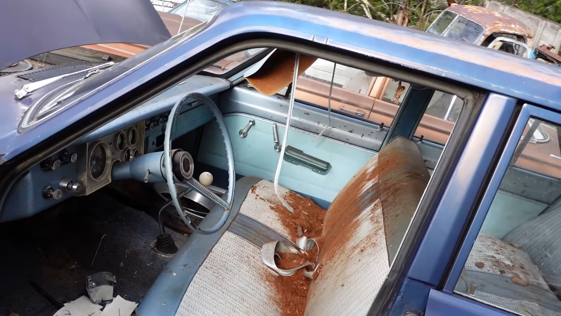 Plymouth Valiant In Field Interior View