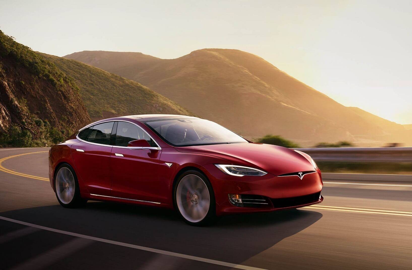 Tesla Model S on the road