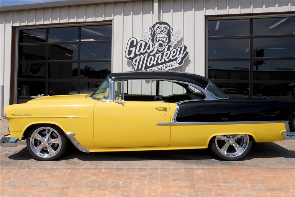 fast and loud gas monkey garage 1955 Chevy 210 Bumblebee Barret Jackson Yellow and Black