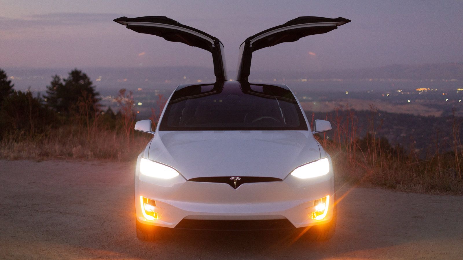 An image showing a white Tesla model x