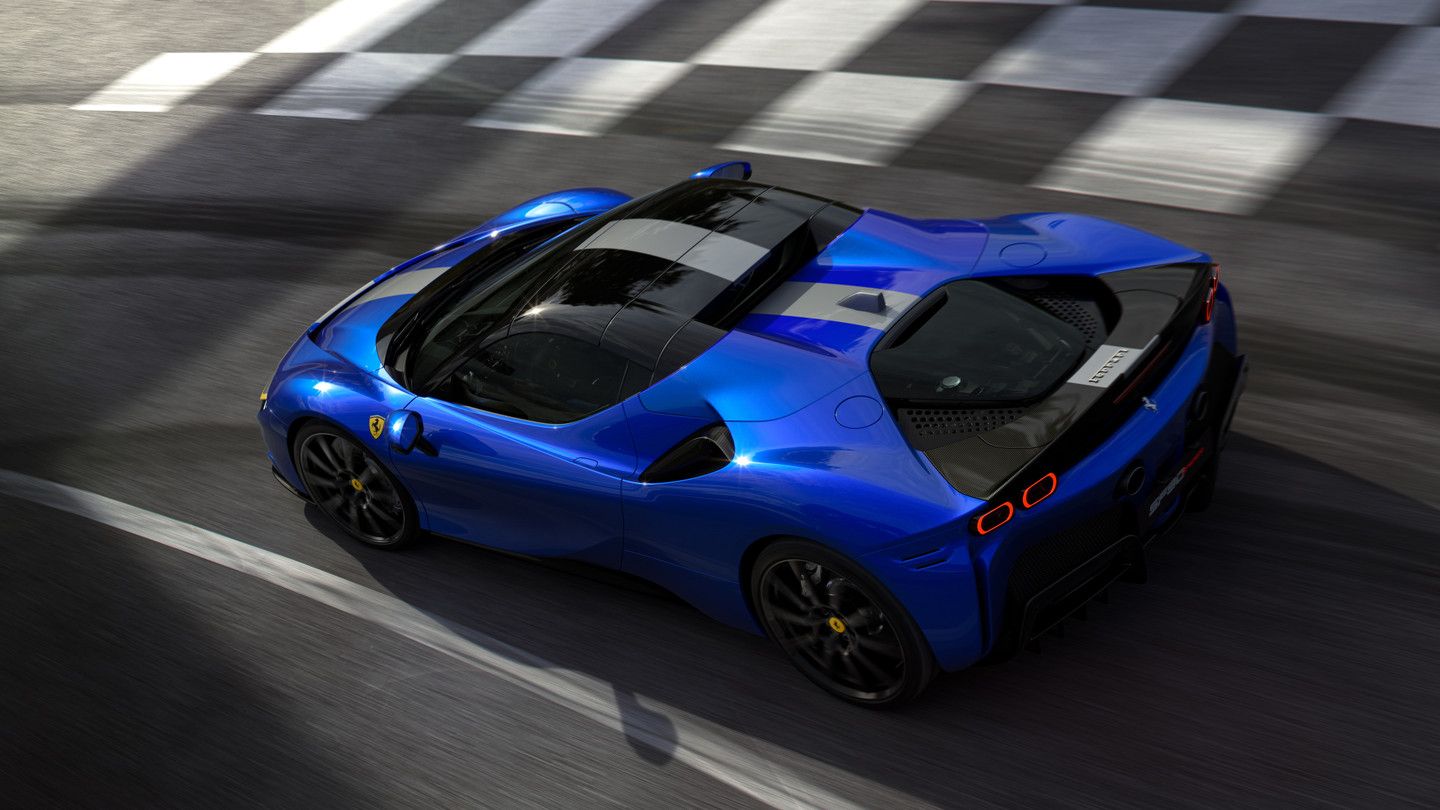 Blue Ferrari SF90 Stradale 