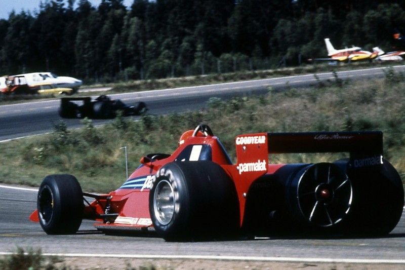 Race winner Niki Lauda (AUT) Brabham BT46B runs in second place ahead of  team mate John