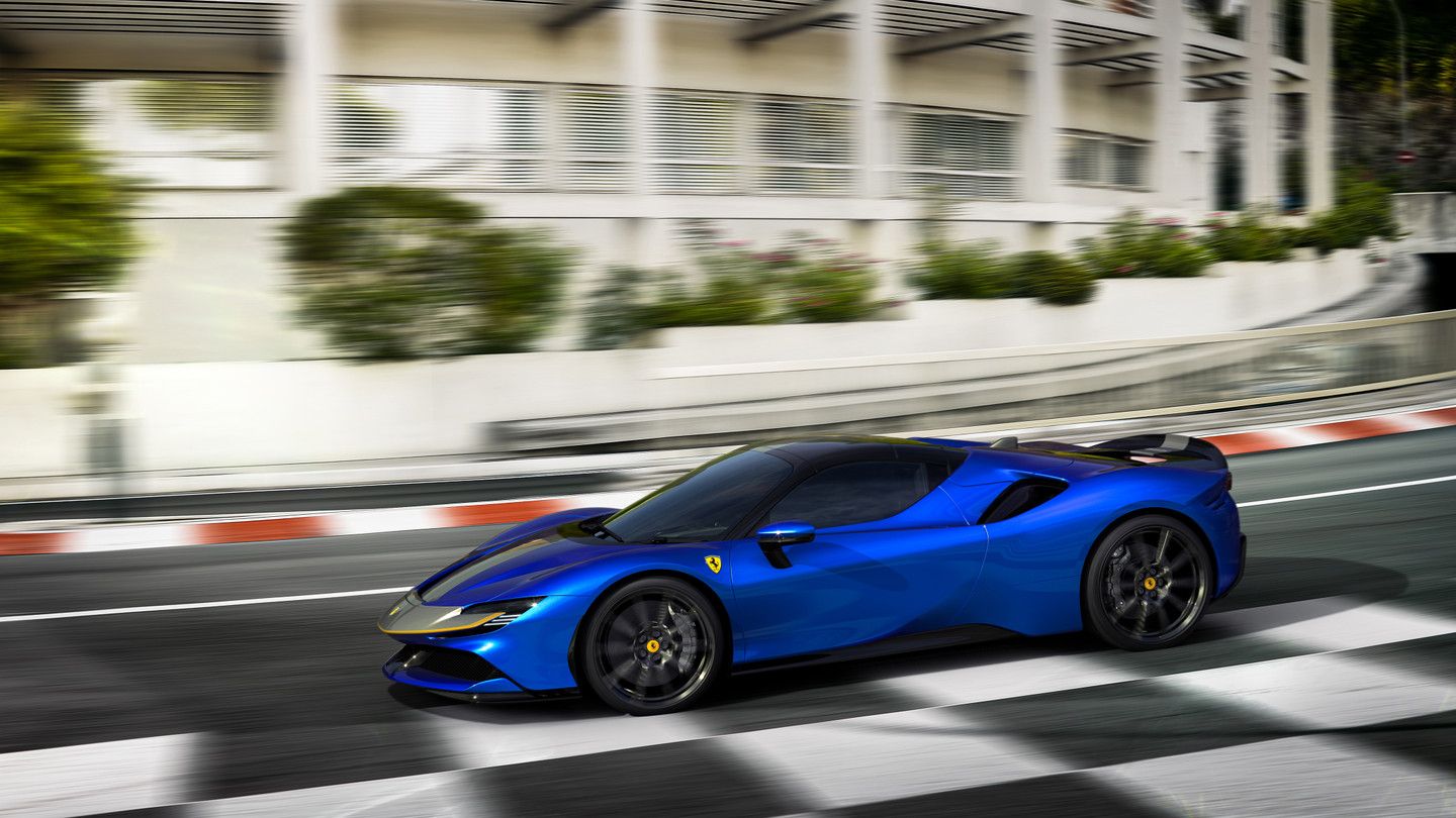 blue Ferrari SF90 Stradale 