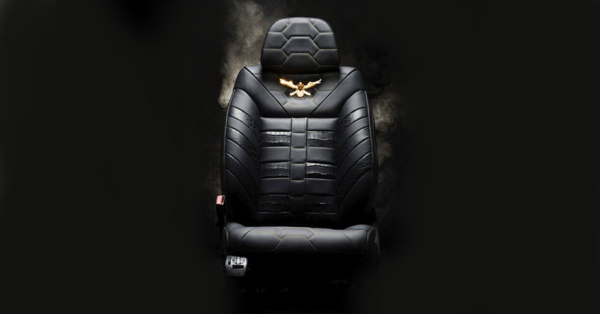 DARTZ Prombron Black Alligator MMXX Black Tiger Edition seat close-up view