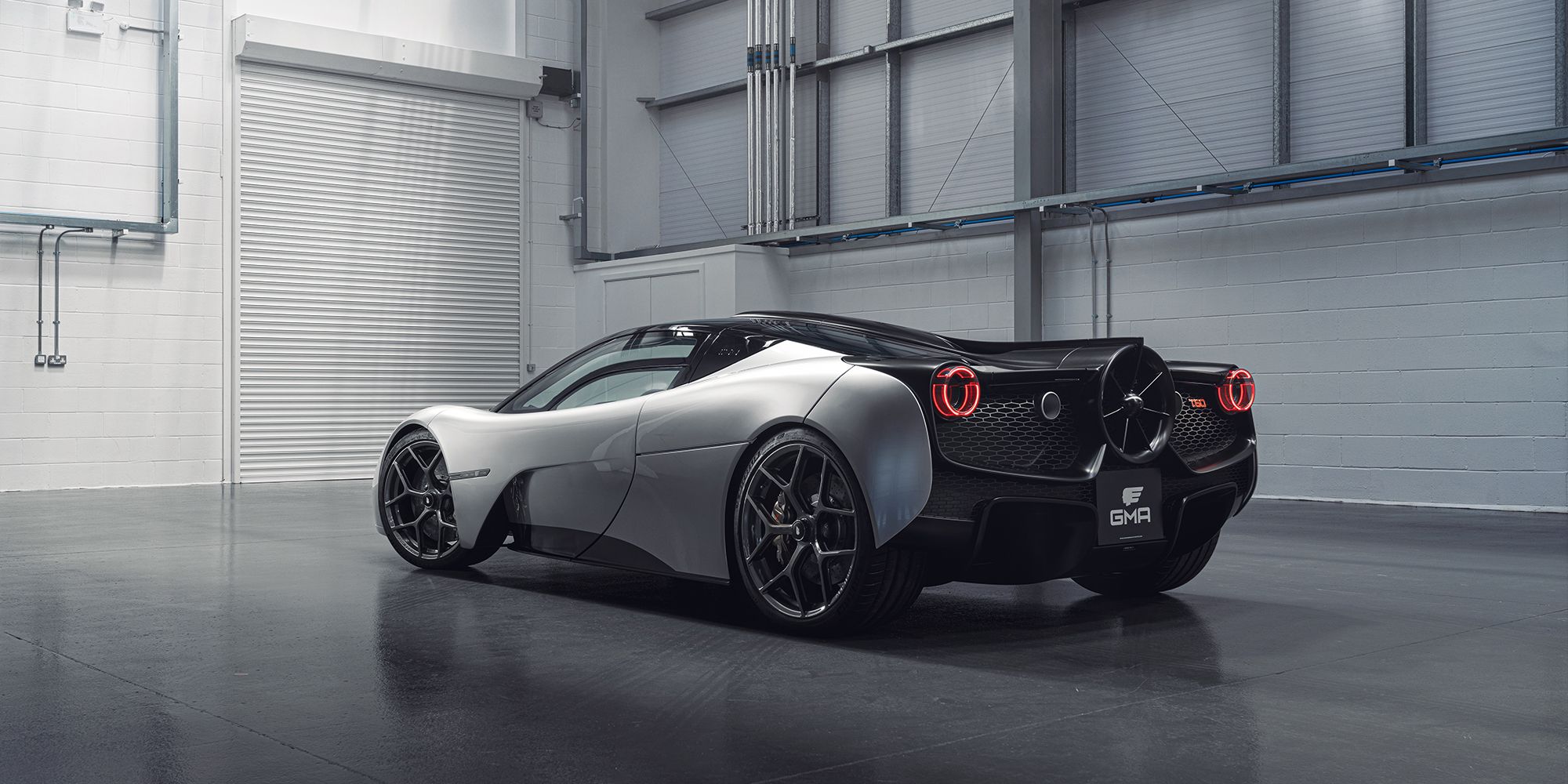 Rear 3/4 view of the GMA T.50