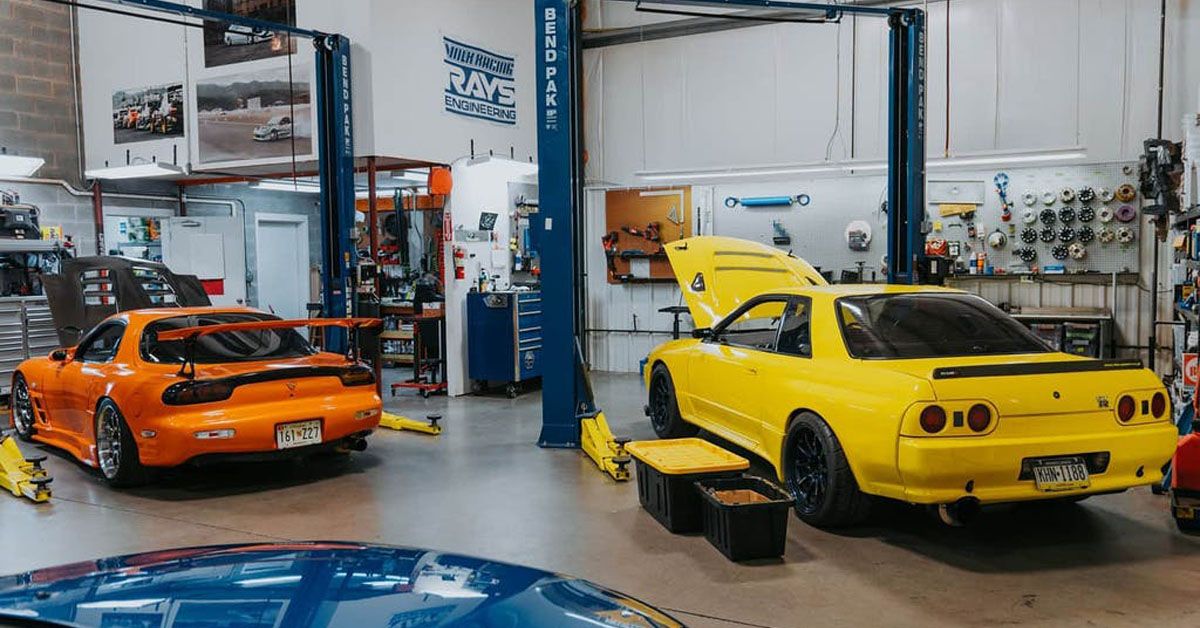 JDM Car Workshop Equipped With JDM Parts 