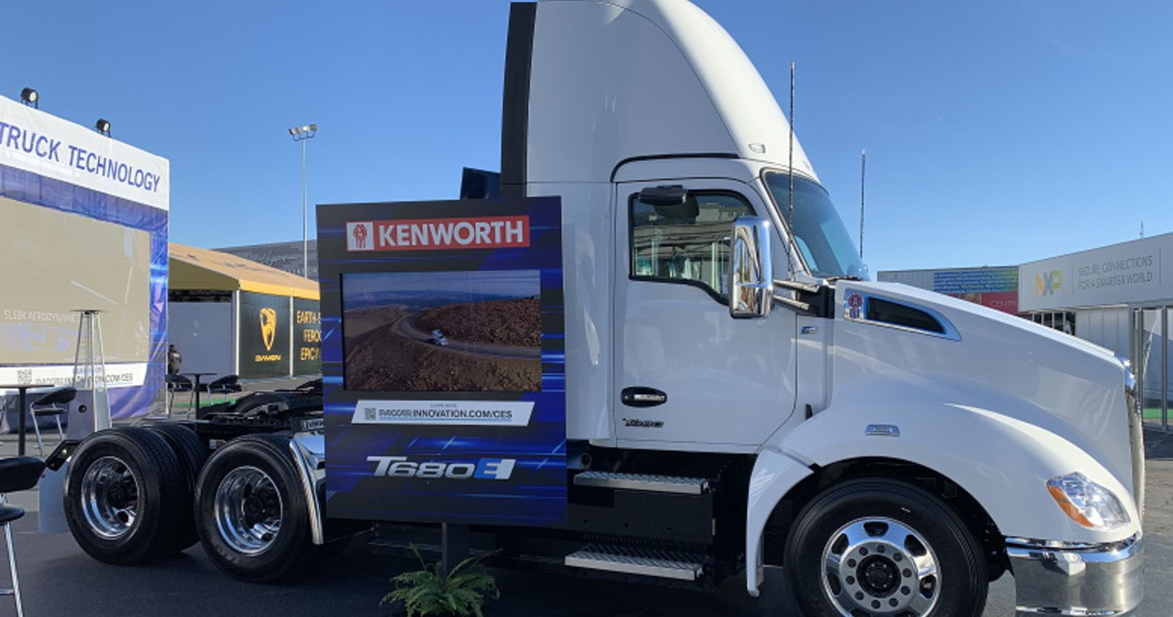 Kenworth T68OE cab side view parked in lot