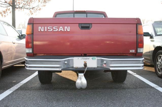 Nissan Pickup Truck With Truck Nuts
