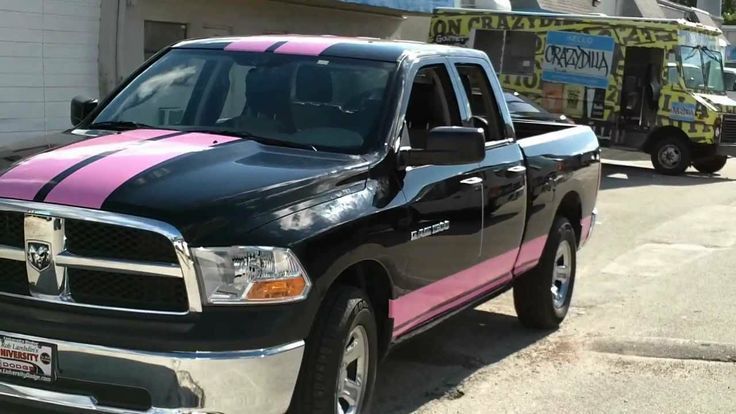 Pink Stripes on a pickup truck