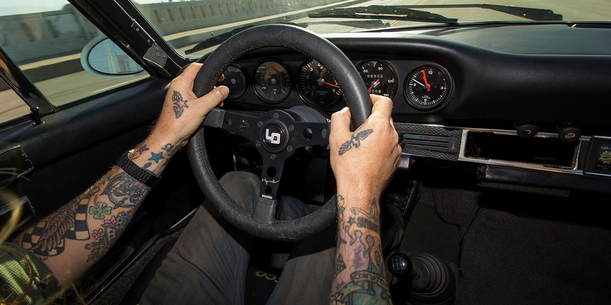 Posrche Interior With A Black Magnus Walker MOMO Signature Series Steering Wheel 