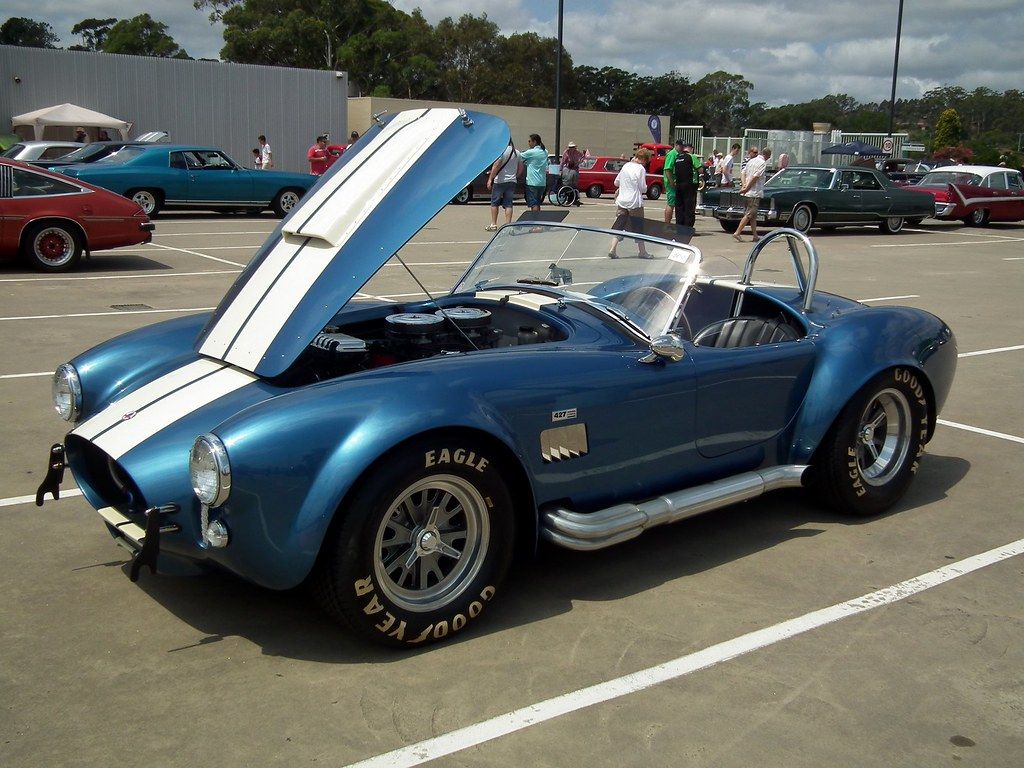 Blue And White Striped Shelby Cobra Replica