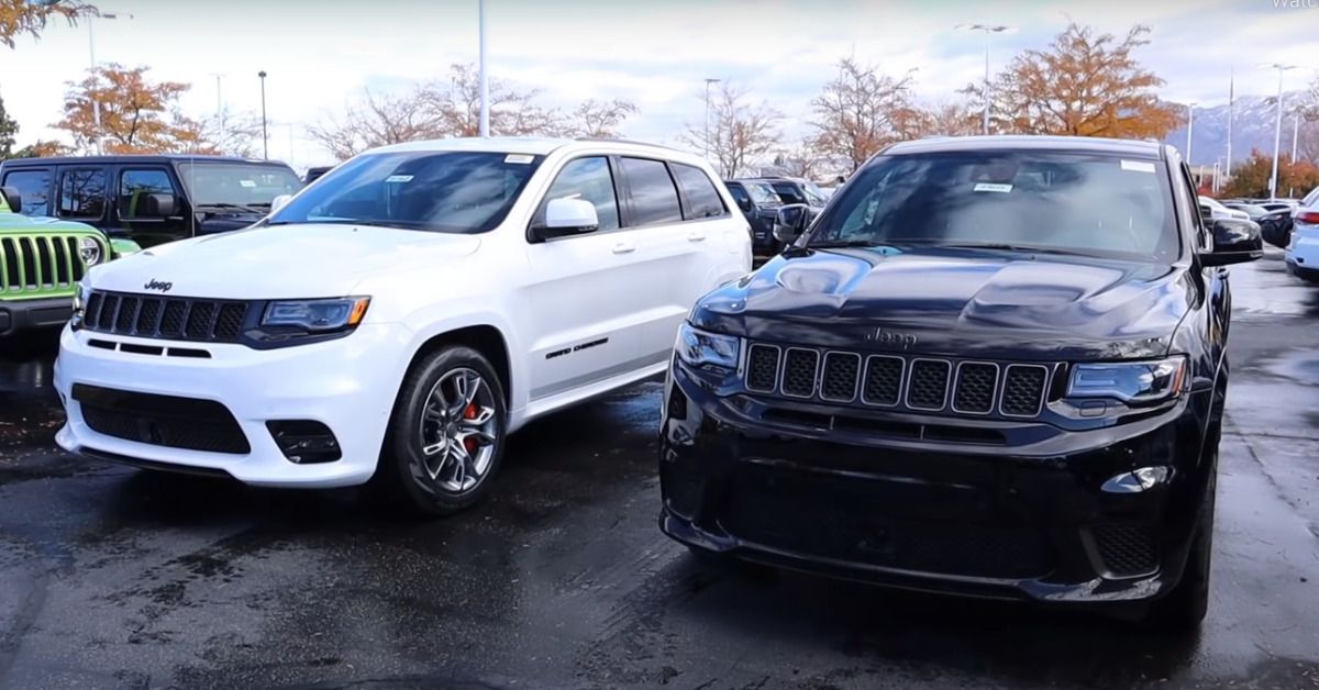Side By Side Comparison Of The 2021 Jeep Grand Cherokee Srt And Trackhawk
