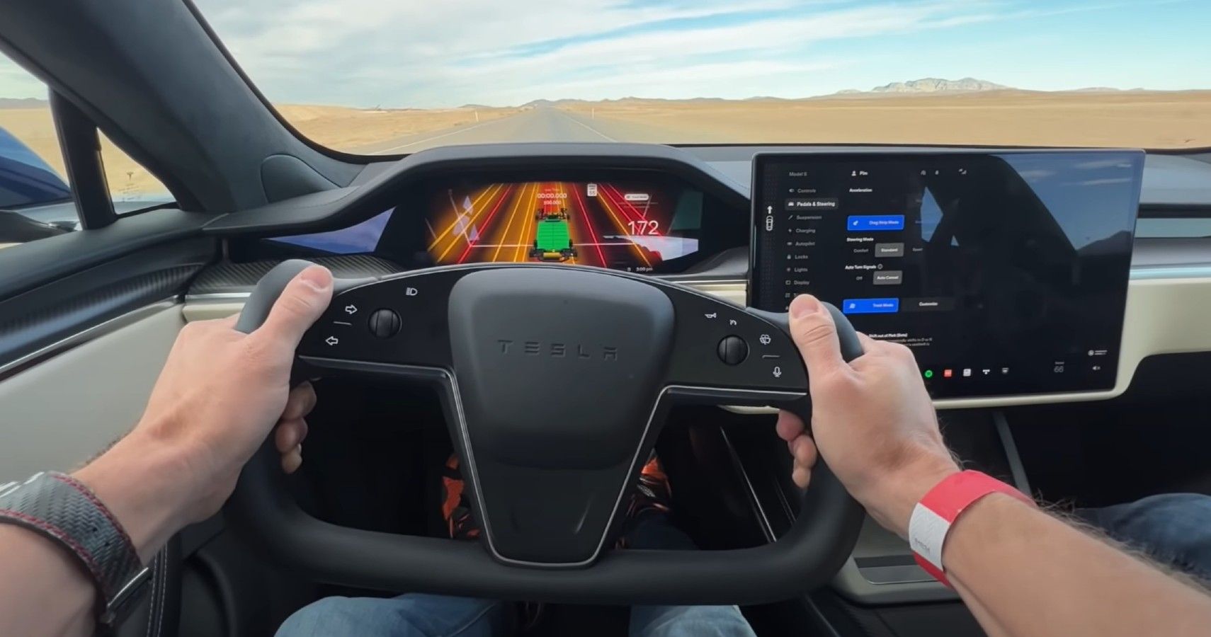 Tesla Model S Plaid track mode setting