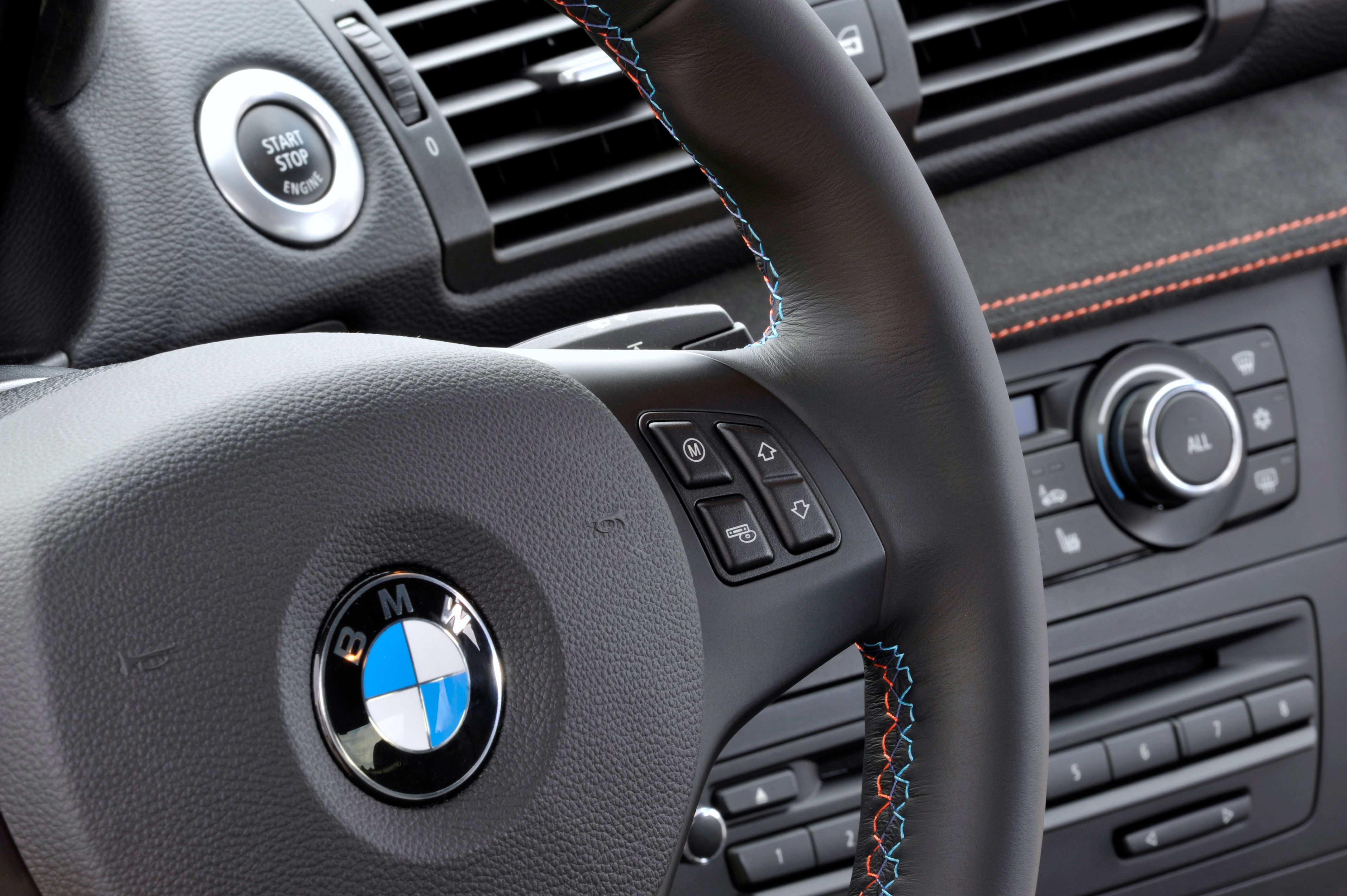 The BMW steering wheel. 