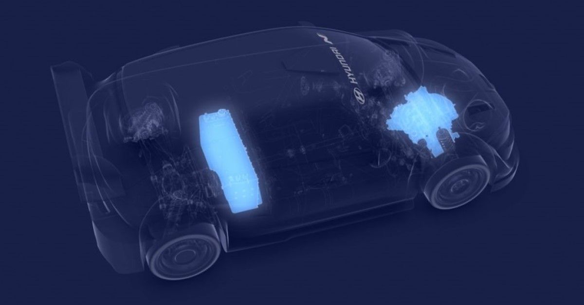 2022 Hyundai WRC Car powertrain layout view