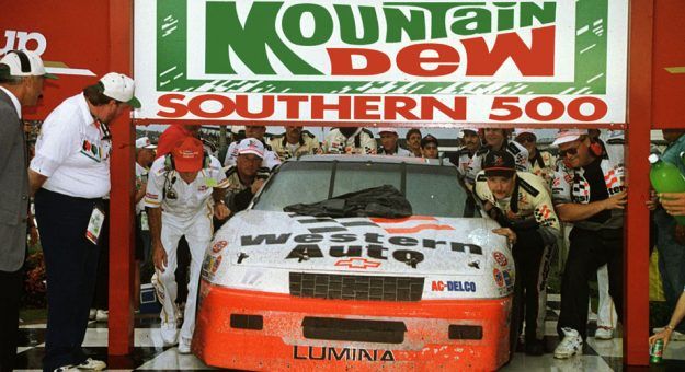 Darrell Waltrip after winning the 1992 Southern 500