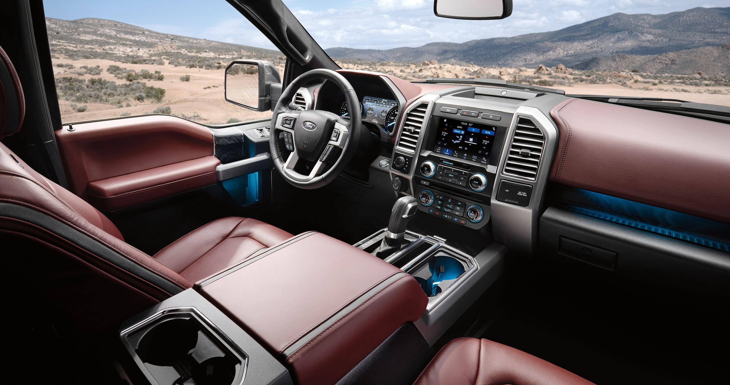 The interior of the 2018 Ford F-150.