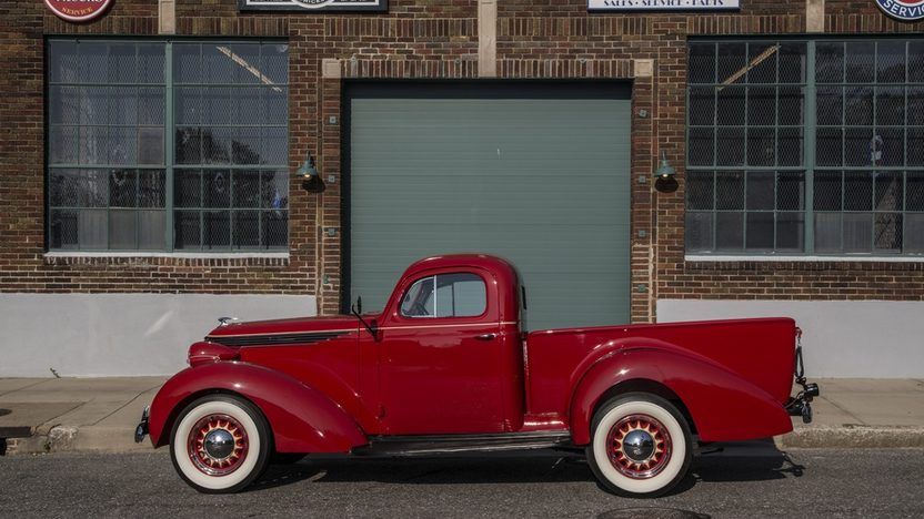 Red 1937 Studebaker Coupe Express J5