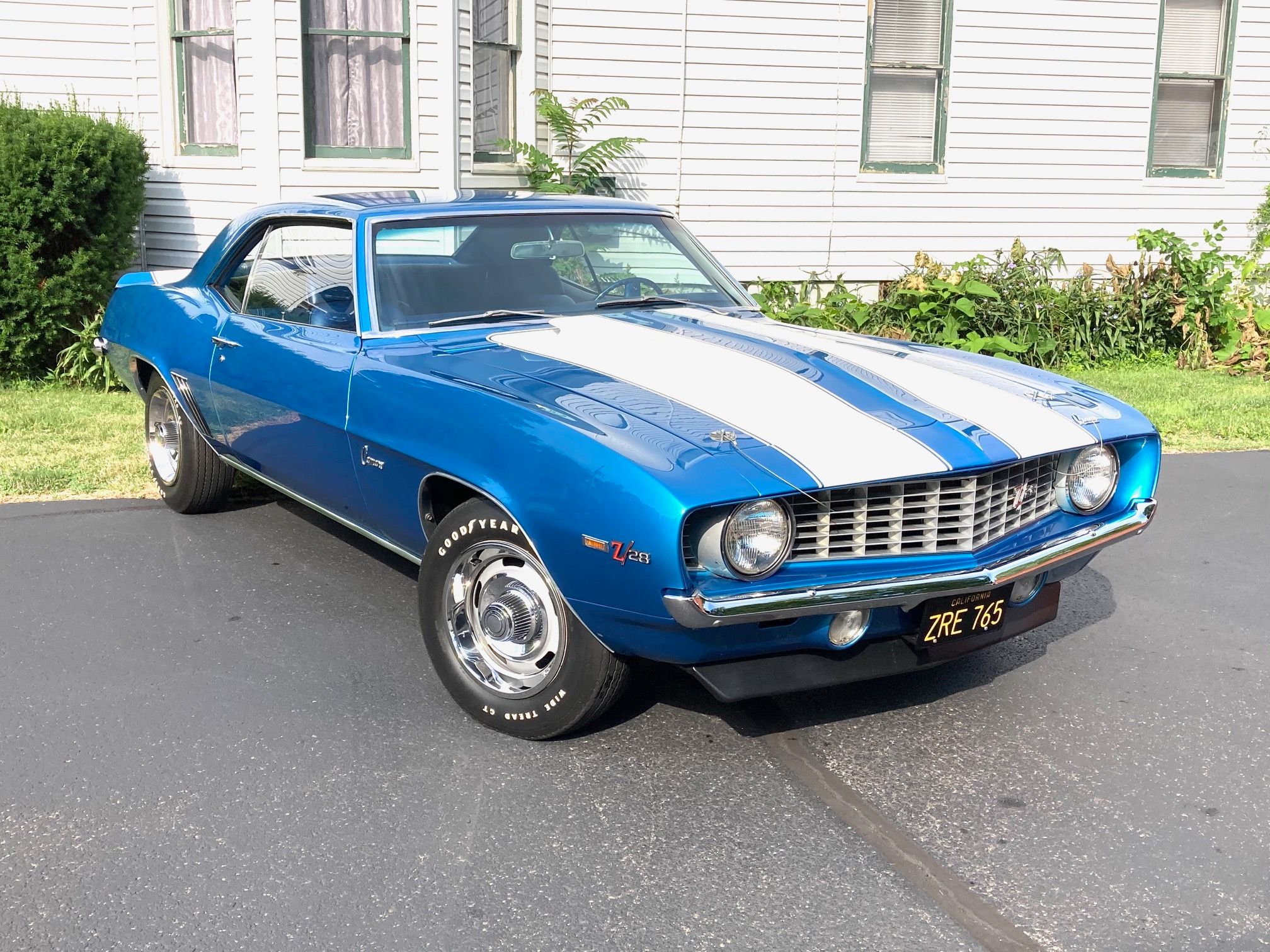 Blue with white stripes 1967-1969 Chevrolet Camaro (First Generation)