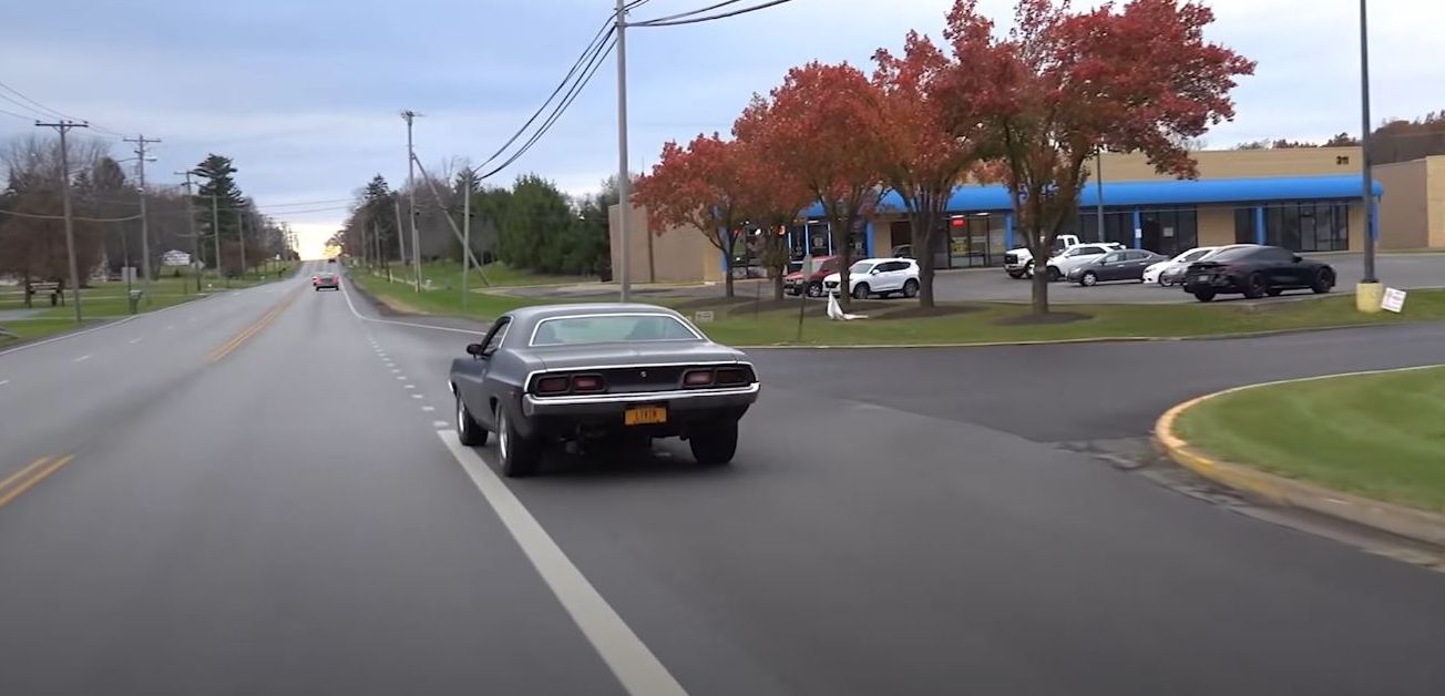 1973 Dodge Challenger on the road