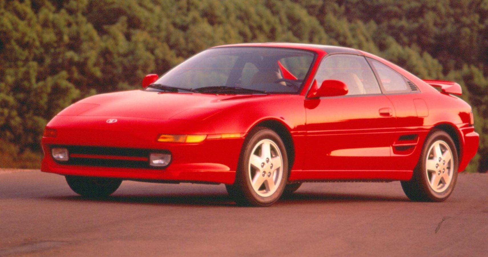 Red Toyota MR2 front quarter angle