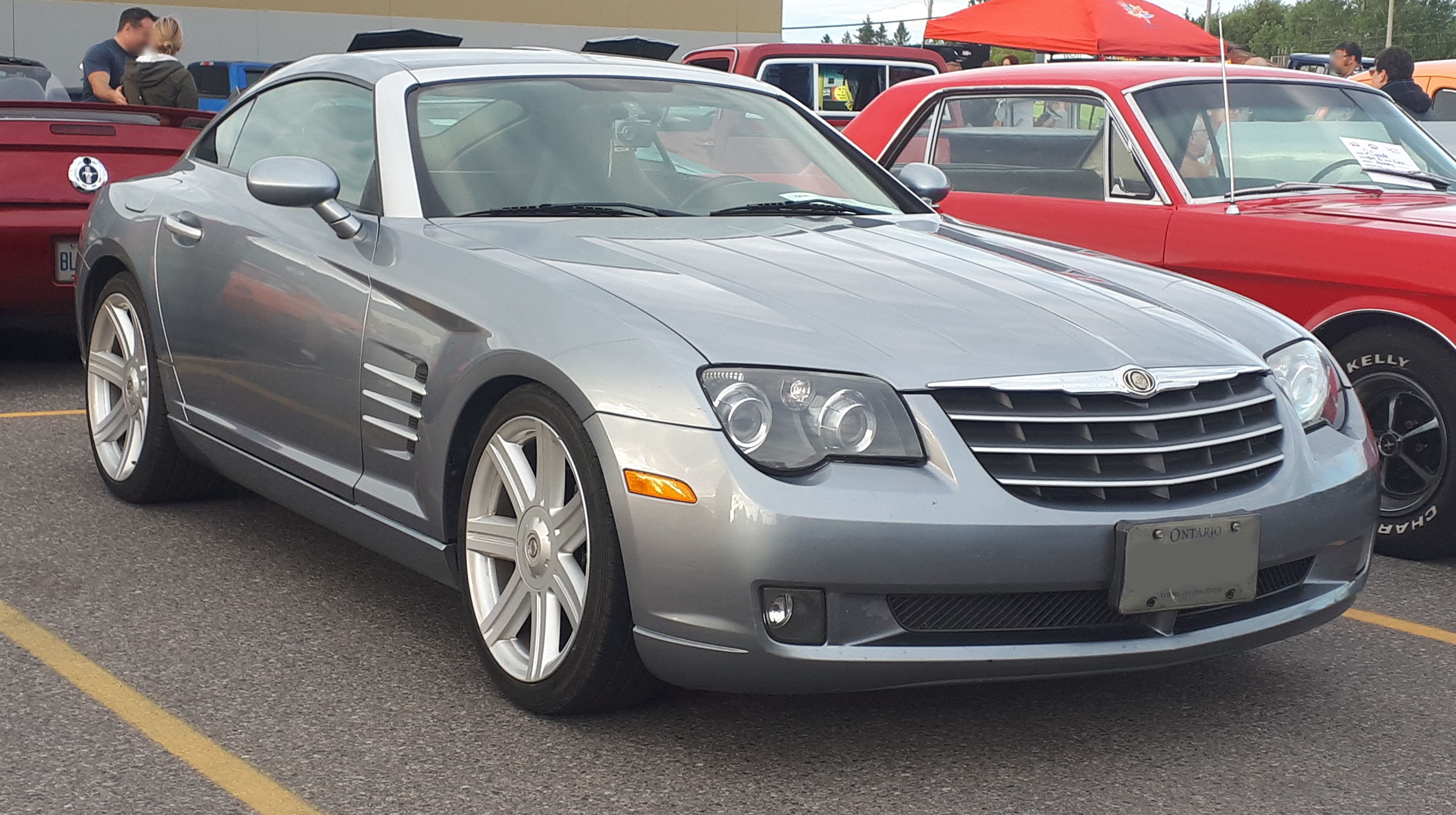 The 2004 Chrysler Crossfire on a parking lot.